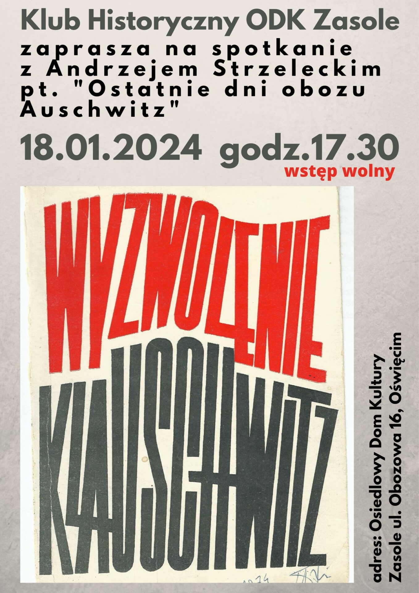 zdj. plakatu z gazety z lat 70-ch  -napis Wyzwolenie Auschwitz