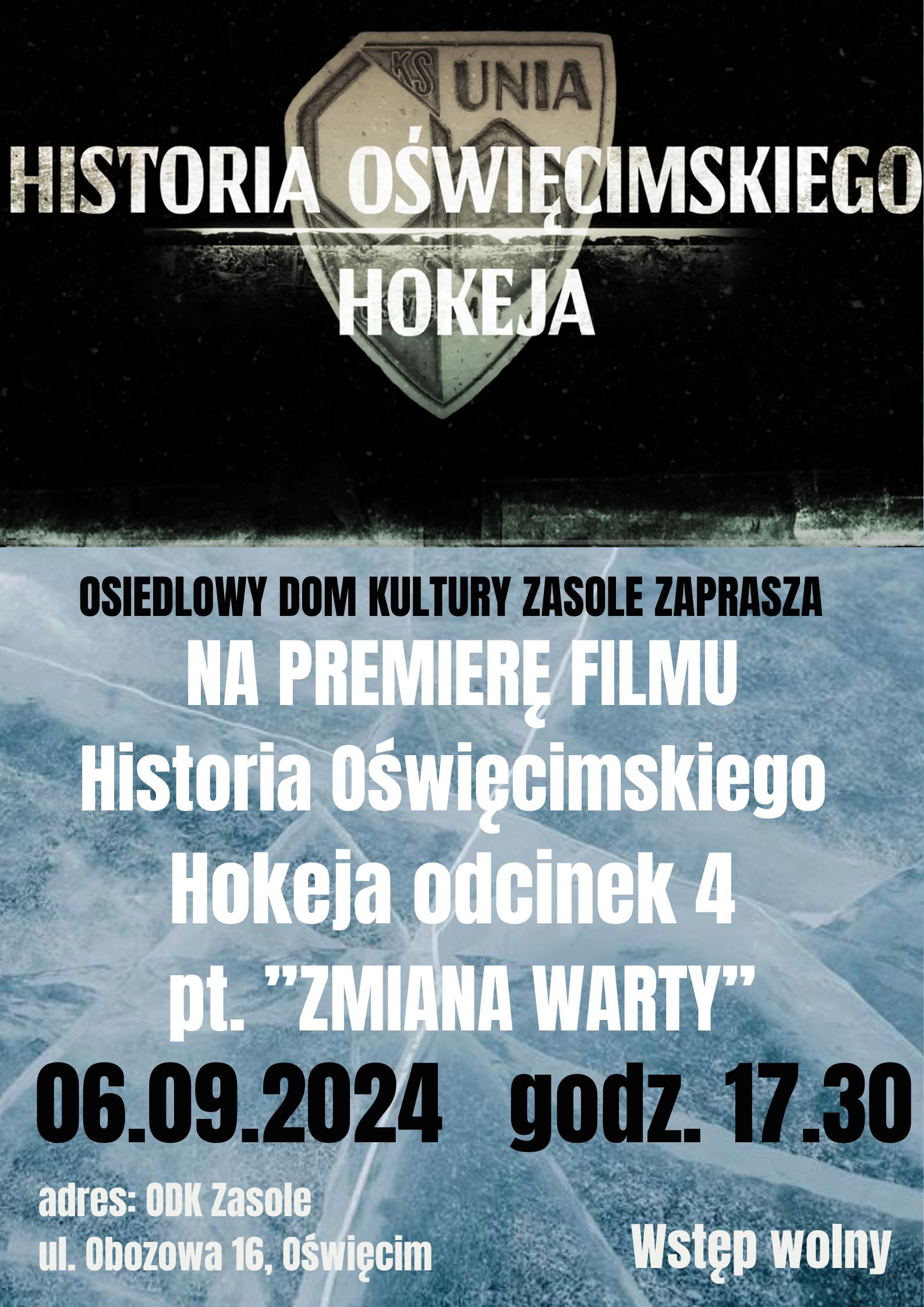 plakat premiery filmu historii hokeja